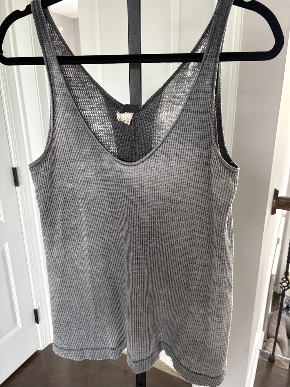 We The Free Gray Waffle Knit Tank